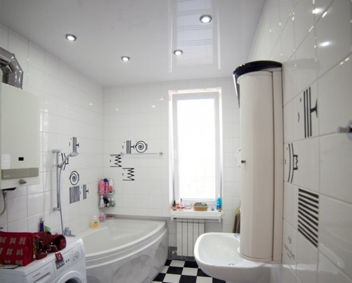 stretch ceiling in the bathroom