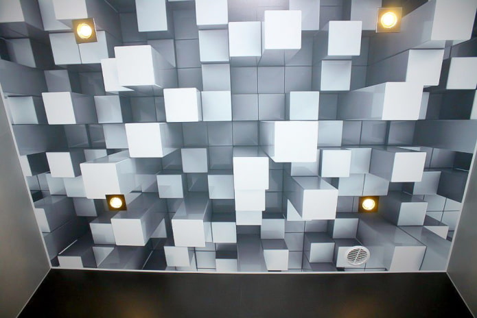 ceiling with an image of volumetric cubes