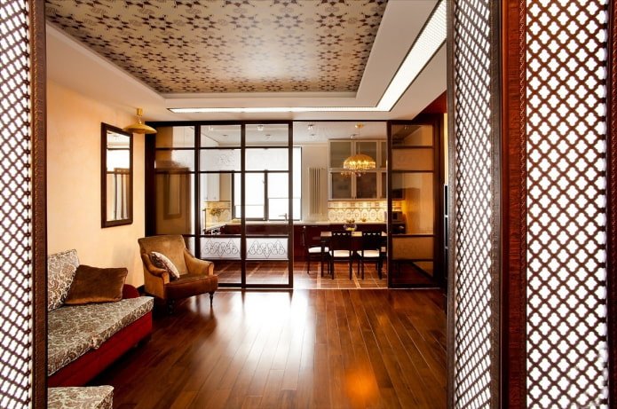 stretched ceiling in oriental style