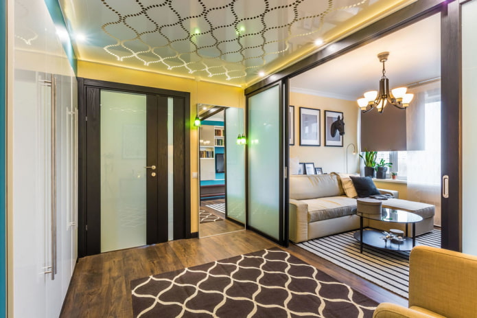 perforated stretch ceiling in the hallway