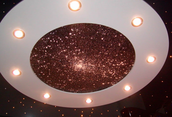 stretch ceiling with glitter