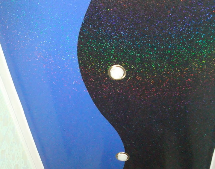 stretch ceiling with glitter
