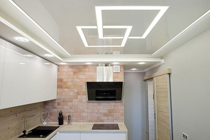 stretch ceiling in the kitchen