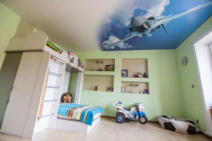 stretched fabric with photo printing in the children's room