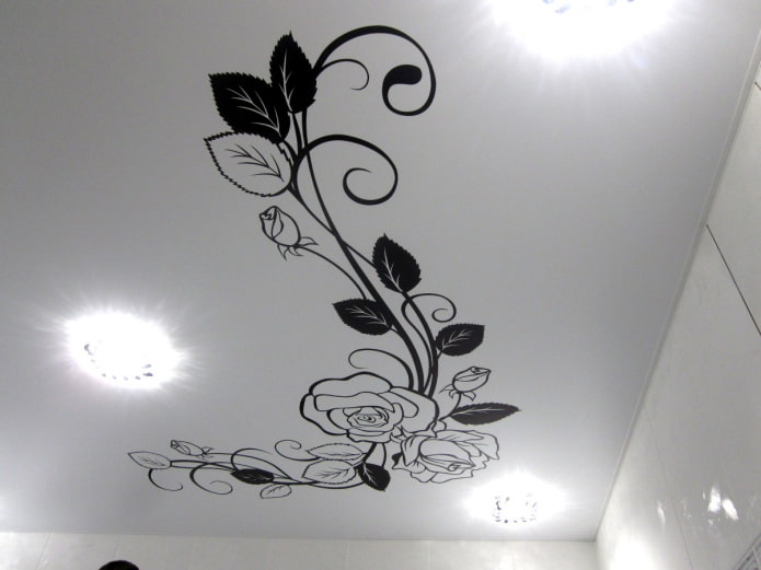 stretched ceiling with patterns