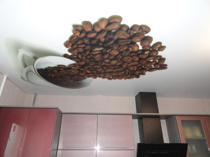 ceiling with the image of coffee in the kitchen