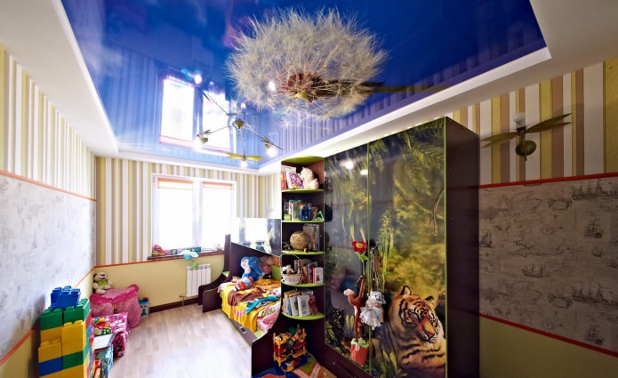 stretched fabric with a dandelion image