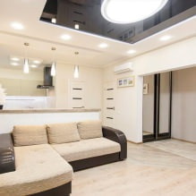 Stretch ceilings in the living room: types, design, lighting, 60 photos in interior-3