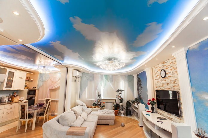 ceiling with backlighting