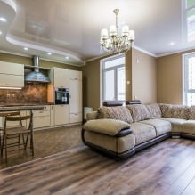Stretch ceilings in the living room: types, design, lighting, 60 photos in the interior-1