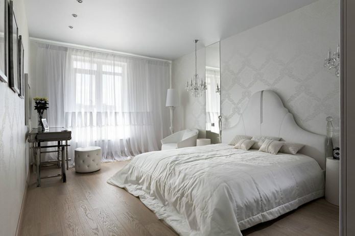 White walls in the bedroom
