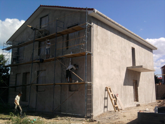 concrete plaster for the facade