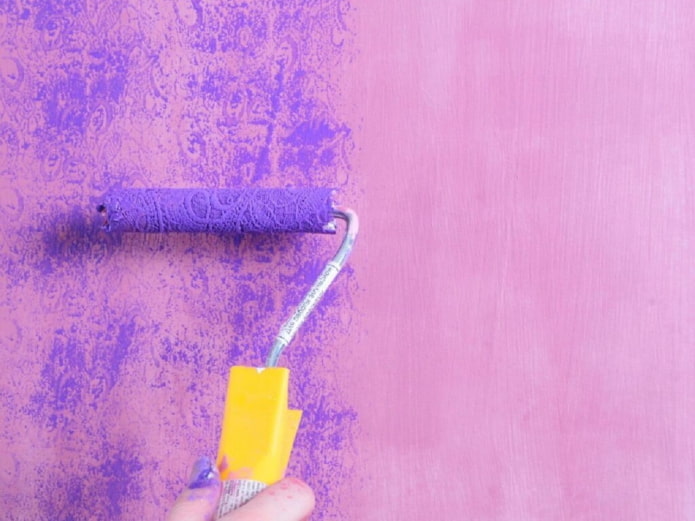 textured painting with a roller