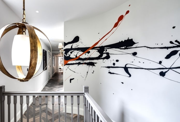 black and red blots on the wall