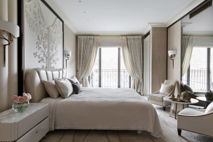 bedroom interior in neoclassical style