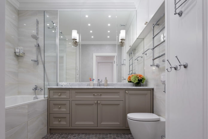 bathroom interior in neoclassical style