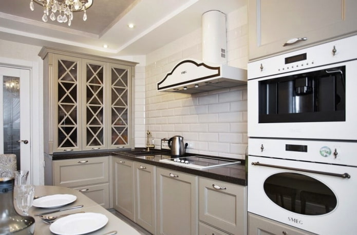 kitchen interior in neoclassical style