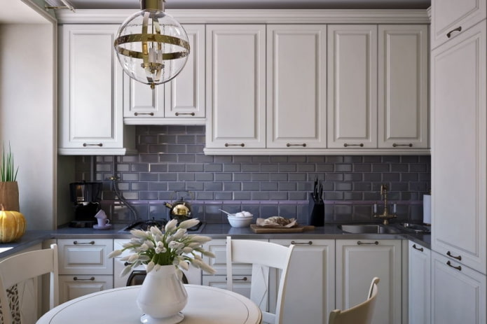 kitchen interior in neoclassical style
