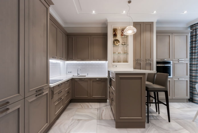 kitchen interior in neoclassical style