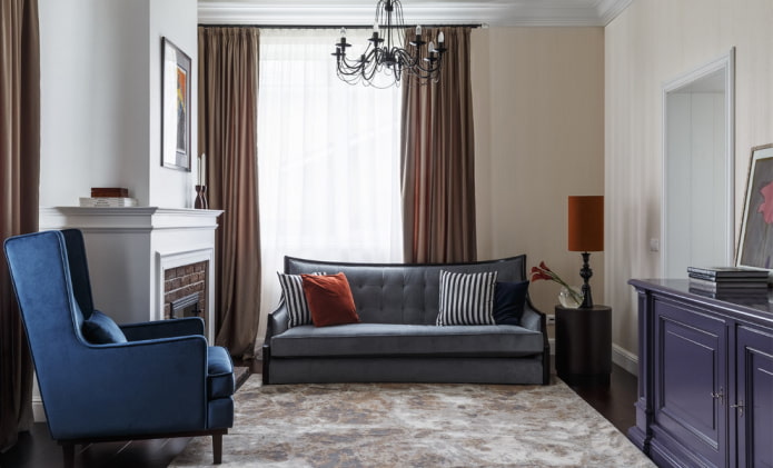 living room interior in neoclassical style