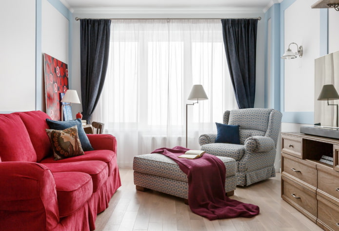 textile interior decoration in neoclassical style
