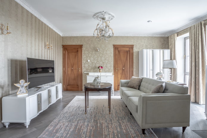 living room interior in neoclassical style