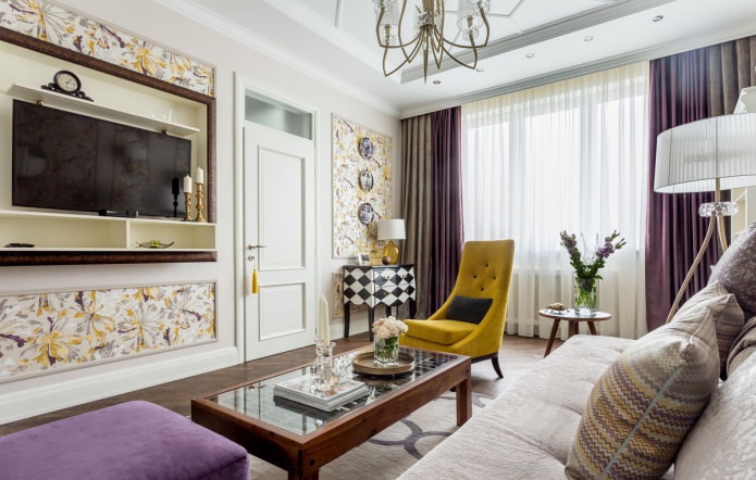 living room interior in neoclassical style