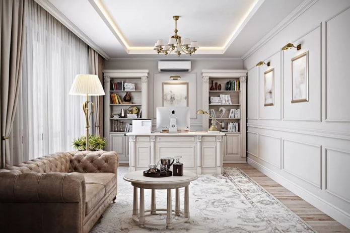 interior of the office in the neoclassical style