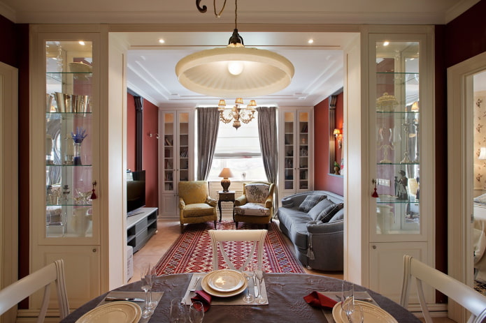 furniture in the interior in the neoclassical style