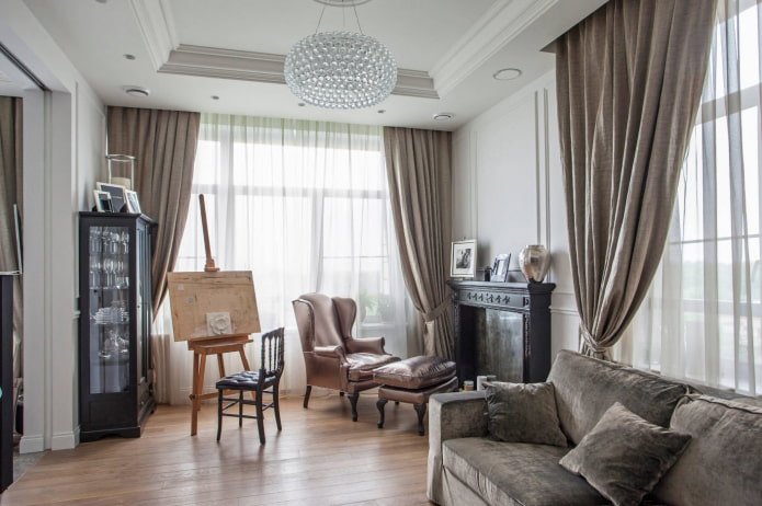 textile interior decoration in neoclassical style