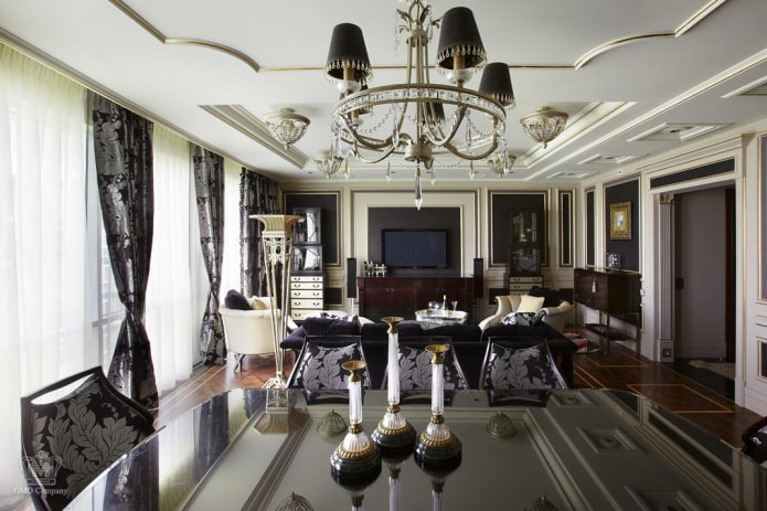 ceiling decoration in the interior in the neoclassical style