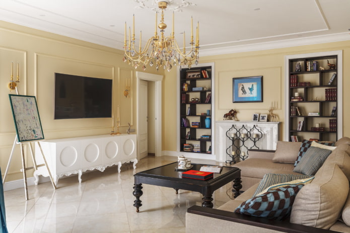 lighting in the interior in neoclassical style