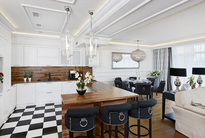 lighting in the interior in the neoclassical style