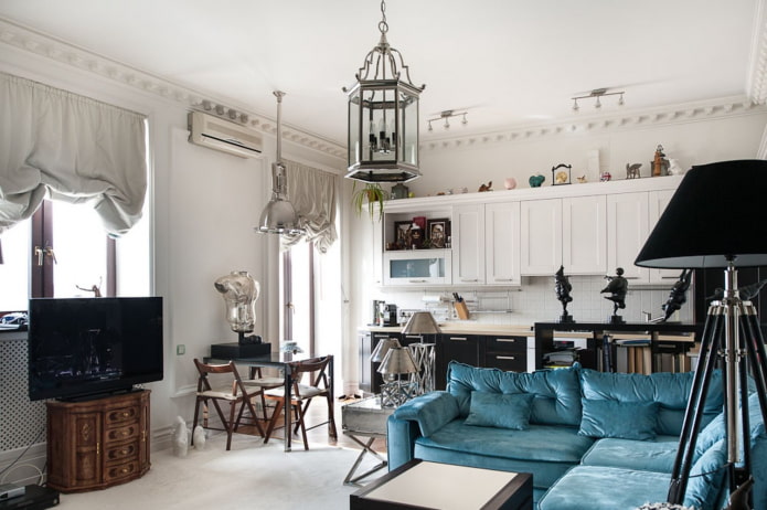 interior decoration in neoclassical style