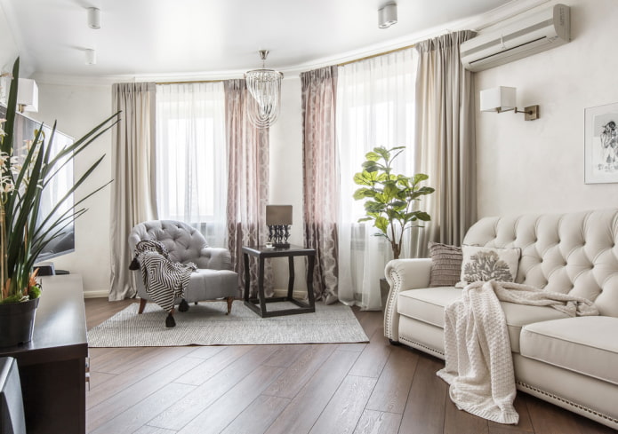 floor finishing in the interior in neoclassical style