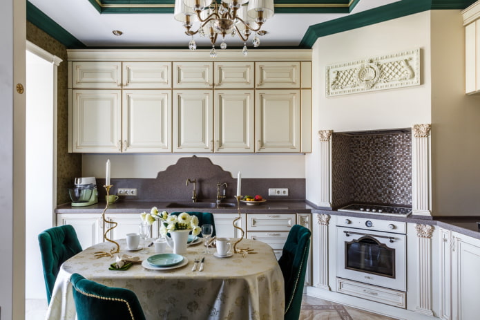 kitchen interior in neoclassical style
