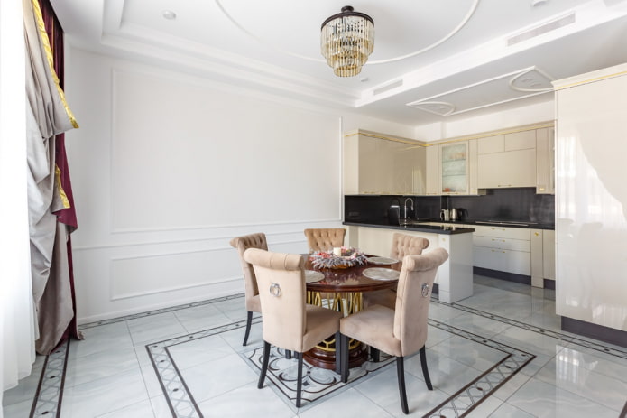 floor finishing in the interior in neoclassical style