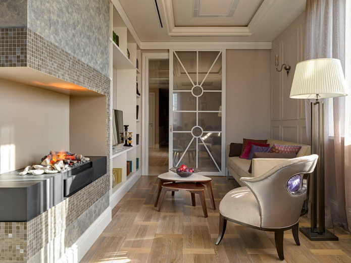 door design in the interior in the style neoclassicism