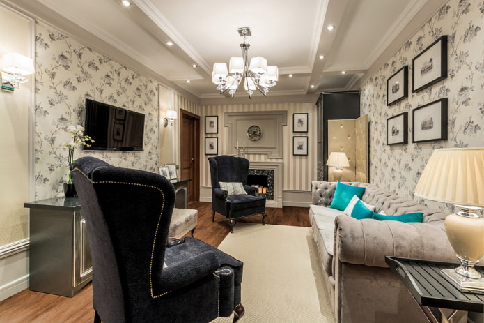 lighting in the interior in neoclassical style