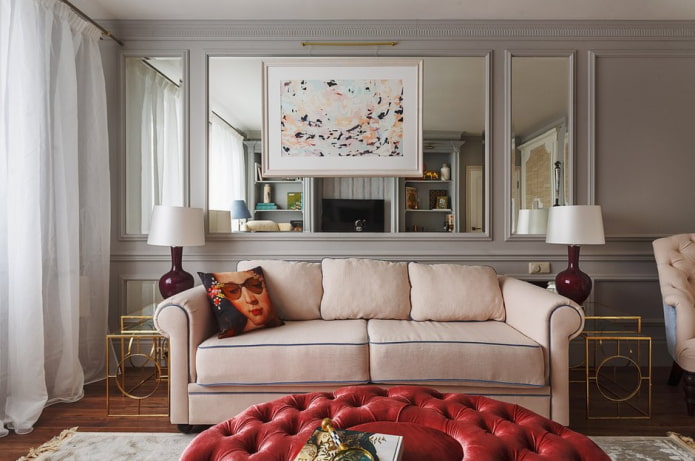 an example of an apartment renovation in the neoclassical style
