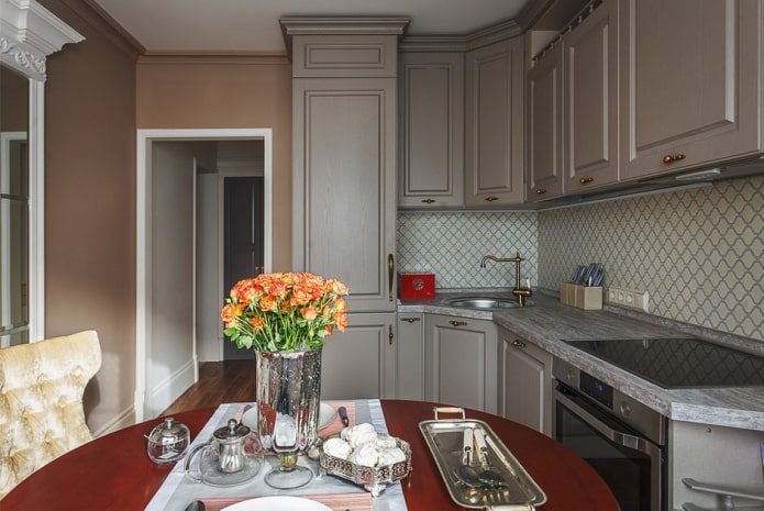 kitchen in neoclassical style