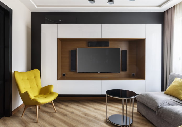 TV in a furniture niche in the interior