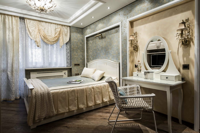 niche with edging in bedroom interior