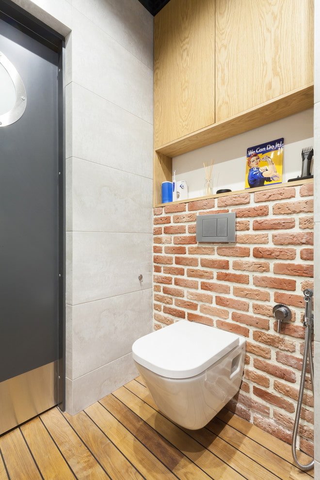 niche behind the toilet in the bathroom interior