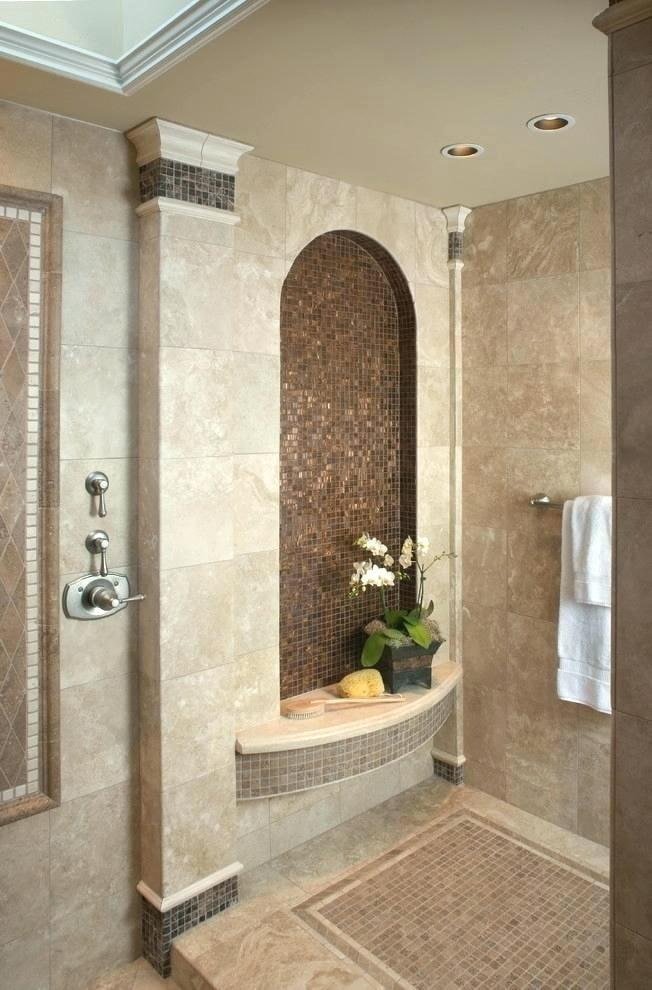 figured niche in the bathroom interior