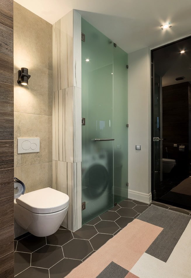 hidden niche in the bathroom interior