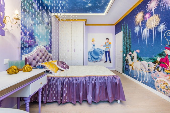 curtains with beads in the interior of a child's room