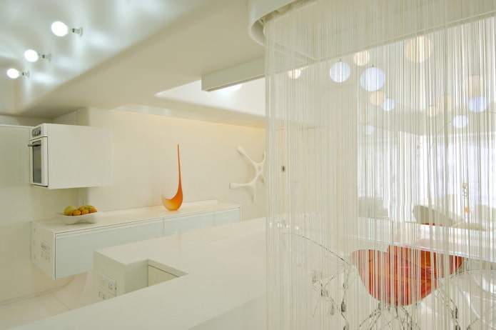 white thread curtains