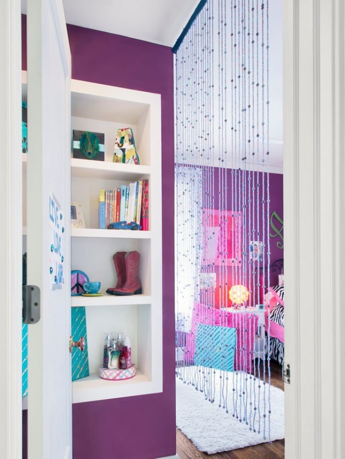 thread curtains with beads