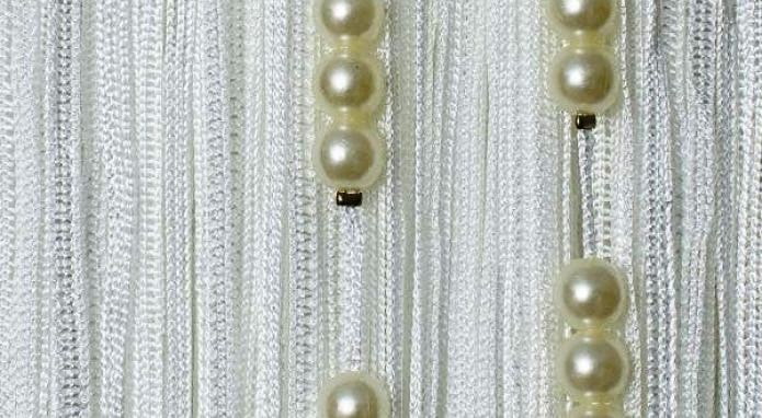 curtains threads with pearls